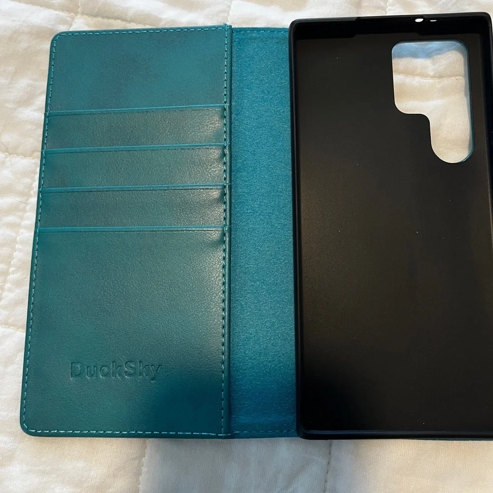 DuckSky for Samsung Galaxy S24 Ultra Genuine Leather Wallet case 597/lb-1